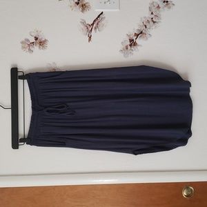 Navy blue midi skirt